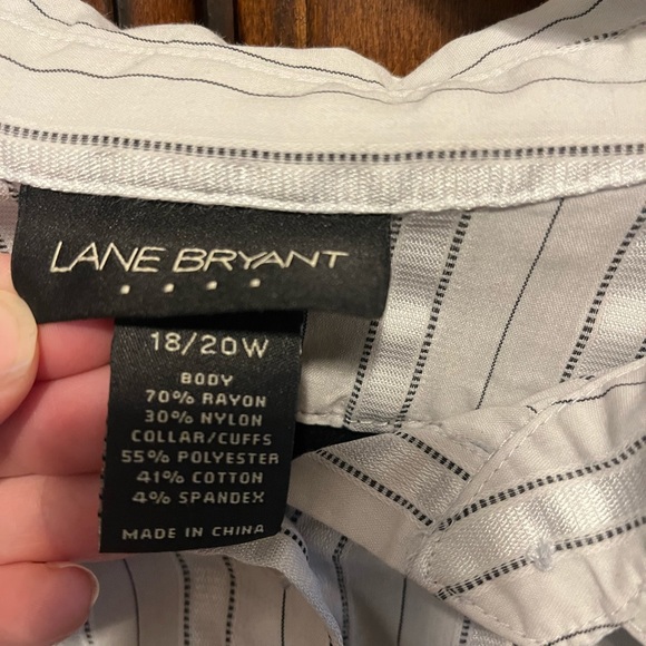 Lane Bryant size 18/20 sweater with built in collared shirt, black and white. - Picture 3 of 4
